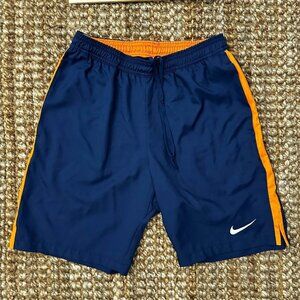 Nike Dri-Fit Men’s Shorts Blue Orange Gym Athletic Workout (Small) Runni…